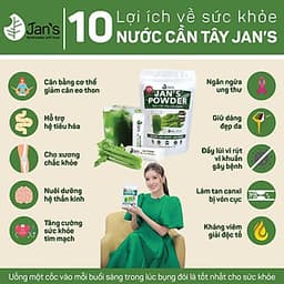 Bột Cần Tây Sấy Lạnh Jans hỗ trợ giảm cân - detox đẹp da sạch mụn -Bao bì mới túi 60g - 20 gói x 3g 