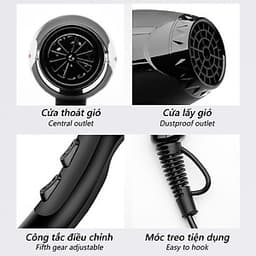 Máy Sấy Tóc Damas JT-3366 - Chính hãng (Sử dụng cho gia đình, tiệm cắt uốn tóc, khách sạn, nhà nghỉ)