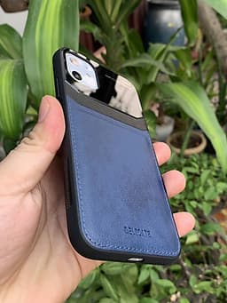 Ốp lưng da kính cao cấp dành cho iPhone 11 - Màu xanh - Hàng nhập khẩu - DELICATE