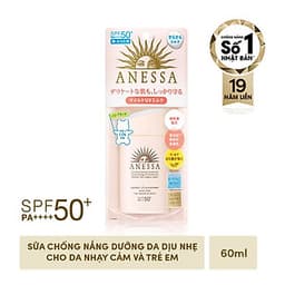 Kem chống nắng dưỡng da dạng sữa dịu nhẹ cho da nhạy cảm và trẻ em Anessa SPF 50+ PA++++ 60ml