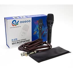 Bộ 1 Micro Karaoke Có Dây Chuyên Dùng Cho Loa Kéo, Amply, Vỏ Bằng Hợp Kim Chống Rơi Vỡ, Hút Âm Cực Tốt Model K370 - Chính Hãng