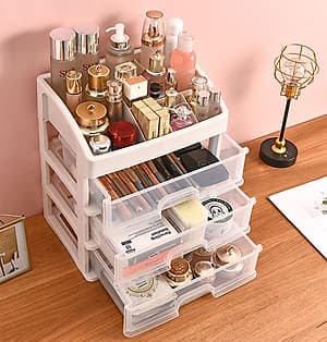 Kệ Đựng Mỹ Phẩm Đồ Trang Điểm Trang Sức 4 Tầng Ngăn Kéo Bền Đẹp
