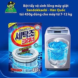 Combo 2 gói bột tẩy vệ sinh lồng máy giặt Hàn Quốc,Bột tẩy lồng máy giặt