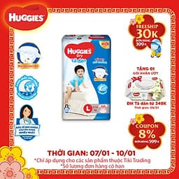 Tã Dán Huggies Dry Gói Cực Đại L68 (68 Miếng) - Bao Bì Mới