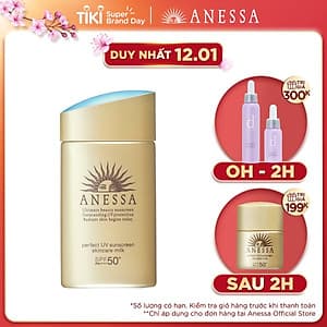 Kem chống nắng dưỡng da dạng sữa bảo vệ hoàn hảo Anessa Perfect UV Sunscreen Skincare Milk SPF 50+ PA++++ 60ml