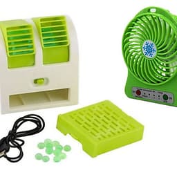 Quạt mini làm mát bằng hơi nước 2 cửa tặng kèm quạt mini usb để bàn