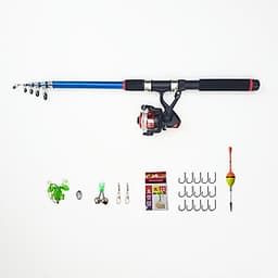 Bộ cần câu rút cacbon kèm máy + dây + bộ phao lưỡi và phụ kiện, bộ khung thon mảnh, tay cầm vững chắc, phù hợp với người mới tập câu