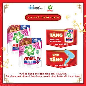 Combo 2 Túi Nước Giặt Ariel Matic Hương Downy (2.1Kg/ Túi)