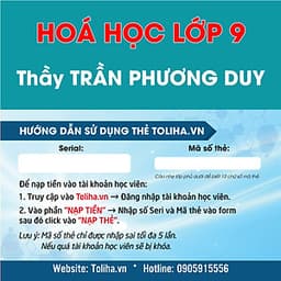 Khóa học HÓA VÔ CƠ 9 - CƠ BẢN + NÂNG CAO thầy Trần Phương Duy- 06 tháng