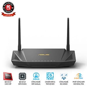 Gaming Router Wifi Asus RT-AX56U AX1800 WiFi 6 Băng Tần Kép AiMesh AiProtection MU-MIMO OFDMA - Hàng Chính Hãng 