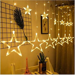 Bộ Dây Đèn Led Trang Trí Kiểu Dáng 10 Ngôi Sao Lớn Nhỏ Trang Trí Noel, Lễ , Tết , Party