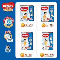 Tã quần siêu thấm Huggies Super Jumbo XXL gói 56 miếng
