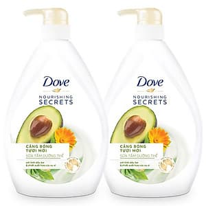 Combo 02 Sữa Tắm Dove Căng Bóng Tươi Mới - Bơ 530G