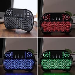 Bàn phím kiêm chuột không dây mini cho tivi box, smart tivi UKB-500RF có đèn led