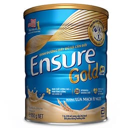 Sữa Bột Abbott Ensure Gold Hương Lúa Mạch Ít Ngọt 850g