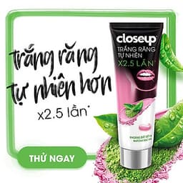 Combo 2  Kem đánh răng dạng Gel Closeup Trắng Răng Tự Nhiên Khoáng Đất Sét & Matcha Bạc Hà 230g
