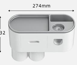 KỆ ĐỂ BÀN CHẢI ĐÁNH RĂNG VÀ NHẢ KEM ĐÁNH RĂNG TỰ ĐỘNG KÈM 2 CỐC HÚT TỪ TÍNH