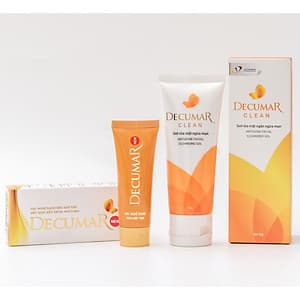 Bộ sản phẩm hỗ trợ trị mụn Decumar New (gồm 1 Gel bôi mụn Decumar New và 1 Gel rửa mặt ngừa mụn Decumar Clean 50g)