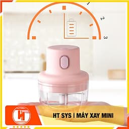 Máy xay  mini HT SYS - Sạc Điện -  Máy Xay Hành, Tỏi, Rau Củ ,Thịt Dung Tích 250ml - 3 Lưỡi dao - Hàng Nhập Khẩu