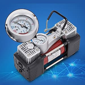 Bơm lốp ô tô 2 xi lanh đỏ