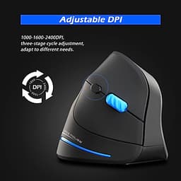 Chuột Quang Chơi Game Không Dây Dạng Đứng Zelotes F-35A - Đen (2100DPI) (2.4G)