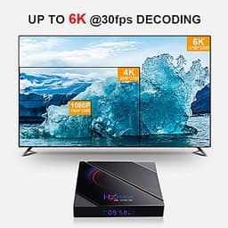 Android tivi box Ram 4G, bộ nhớ 32G, tìm kiếm bằng giọng nói, bluetooth 4.0, băng tần wifi kép, xem phim 4K sắc nét H96MAX