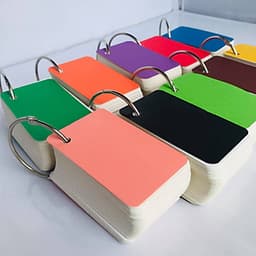 combo 5 bộ flashcard trắng ivory cao cấp 5x8cm định lượng 350gsm siêu dày bo góc siêu đẹp Bộ Thẻ Ghi Nhớ 500 thẻ học từ vựng Anh Nhật Hàn Trung Đức Pháp bo góc siêu đẹp tặng kèm khoen + BÌA CỨNG 3D