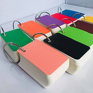 combo 5 bộ flashcard trắng ivory cao cấp 5x8cm định lượng 350gsm siêu dày bo góc siêu đẹp Bộ Thẻ Ghi Nhớ 500 thẻ học từ vựng Anh Nhật Hàn Trung Đức Pháp bo góc siêu đẹp tặng kèm khoen + BÌA CỨNG 3D