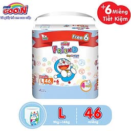 Tã Quần Goon Friend Doremon Gói Cực Đại L46 (46 Miếng)+ Tặng Thêm 6 Miếng Tiết Kiệm Hơn