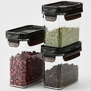 Hộp Đựng Gia Vị Lock&Lock Modular HTE571S6 6 Chiếc (3 Chiếc 180ml Và 3 Chiếc 250ml) + Giá Gỗ