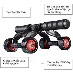 Con Lăn Tập Cơ Bụng 4 Bánh Chính Hãng