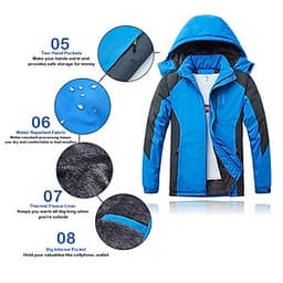 Áo Khoác Trượt Tuyết Lông Cừu Chống Thấm Nước Đen Lixada (Size 4XL)
