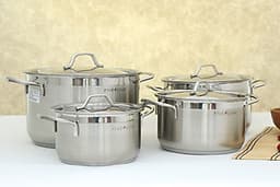 Bộ nồi Fivestar inox 304 bếp từ 3 đáy 4 món FS08-CV tặng bộ thau rổ- Hàng Chính hãng