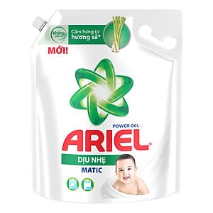 Nước Giặt Ariel Dịu Nhẹ Cho Da Nhạy Cảm Dạng Túi 3.25kg - Mềm mại ngát hương - An toàn cho da em bé