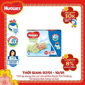 Miếng Lót Sơ Sinh Huggies Dry Newborn 1-100 (100 Miếng) 