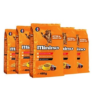 Combo 4 gói thức ăn cho mèo Minino Tuna 480gr - Tặng 1 gói cùng loại 
