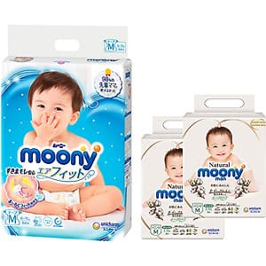Tã Dán Cao Cấp Moony Nhật Bản M64 - [Tặng 8 Miếng Moony Natural Cùng Size]
