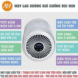 Máy lọc không khí chuyên dụng lọc sạch lông chó mèo, đặc biệt cần cho người bị hen suyễn và dị ứng, hàng chính hãng