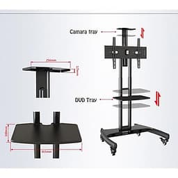 Giá treo tivi di động nhập khẩu AVA1500-60-1P (Đ8) màu đen cho tivi 32-65 inch