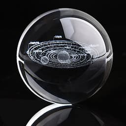 Quả Cầu Pha Lê Khắc Hệ Mặt Trời (6cm) 