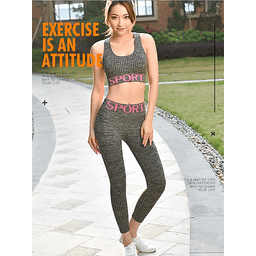 Bộ Đồ Tập Gym Yoga Nữ Họa Tiết Chữ Sport Cao Cấp SP02