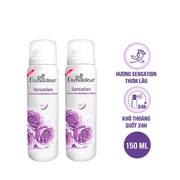 Combo 2 Xịt khử mùi Enchanteur Charming/ Sensation/ Delightful/Romantic/Magic 150ml/Chai