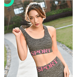 Bộ Đồ Tập Gym Yoga Nữ Họa Tiết Chữ Sport Cao Cấp SP02