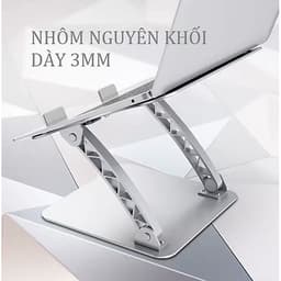 Giá đỡ để laptop nhôm nguyên khối có thể chính độ cao, góc nghiêng cho máy tính xách tay iPad Surface Macbook