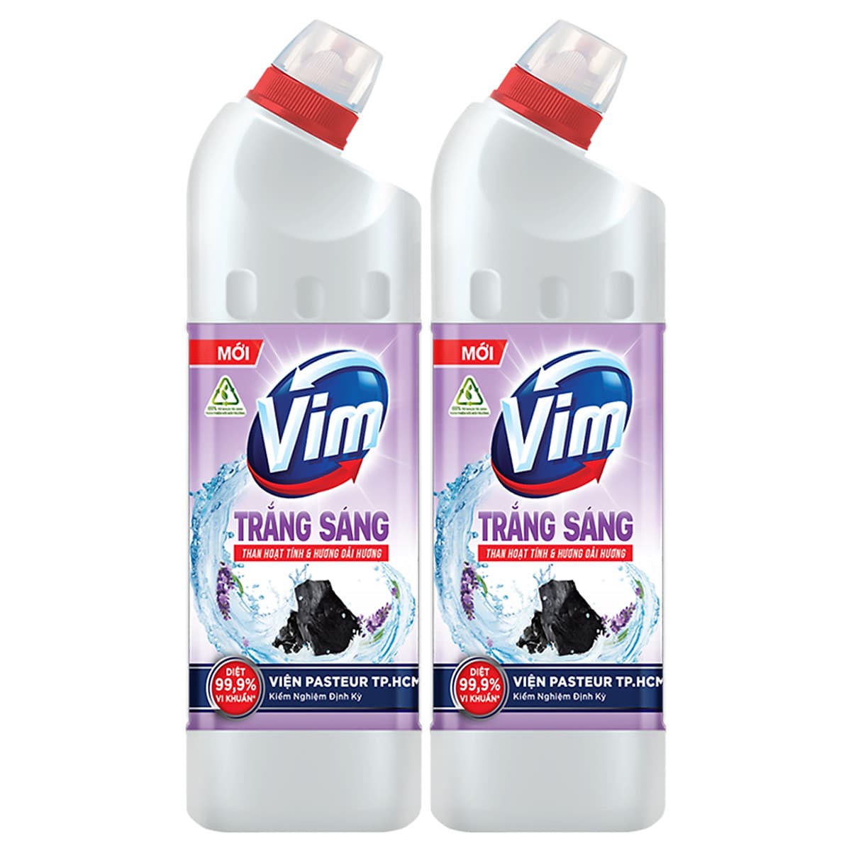 Combo 2 Vim Diệt Khuẩn Trắng Sáng Hương Oải Hương Dịu Mát 880ml