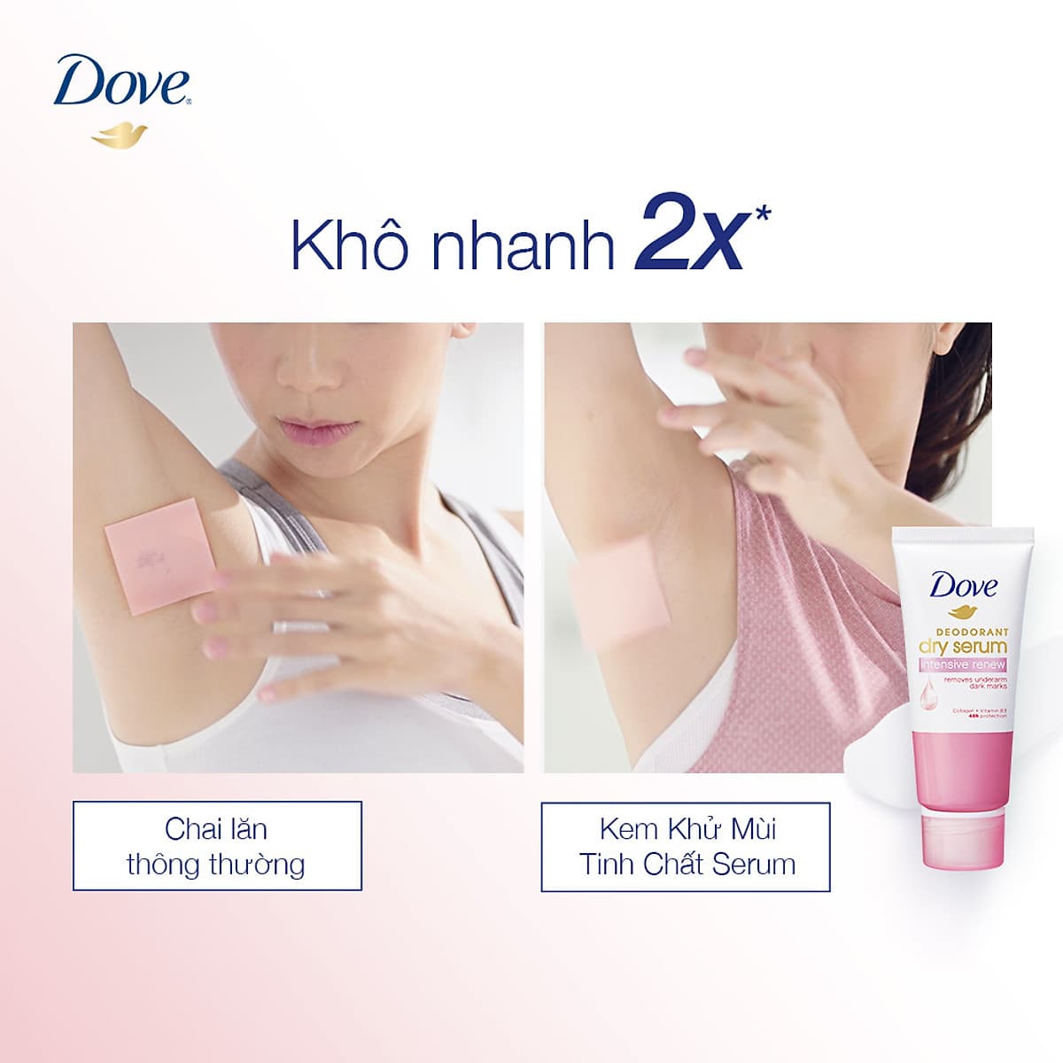 Kem Khử Mùi Dove Tinh Chất Serum Sáng Mịn Đều Màu với Collagen & Vitamin B3 50ml