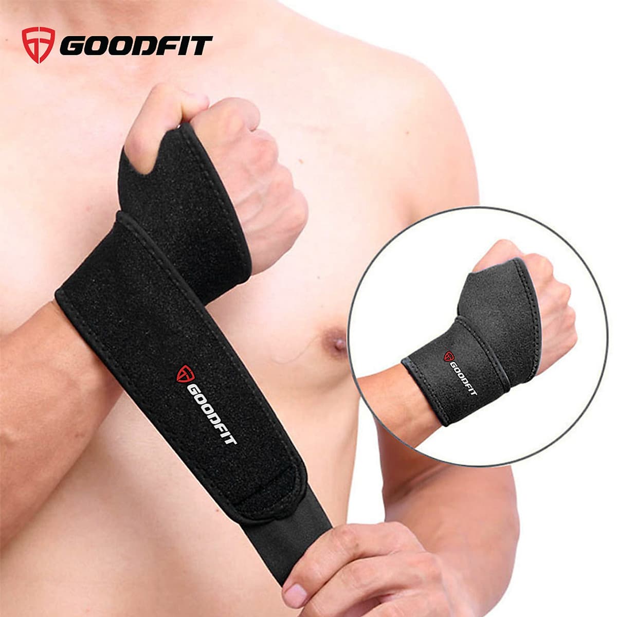 Băng quấn cổ tay xỏ ngón hỗ trợ tập gym, băng cổ tay chơi thể thao GoodFit GF302W