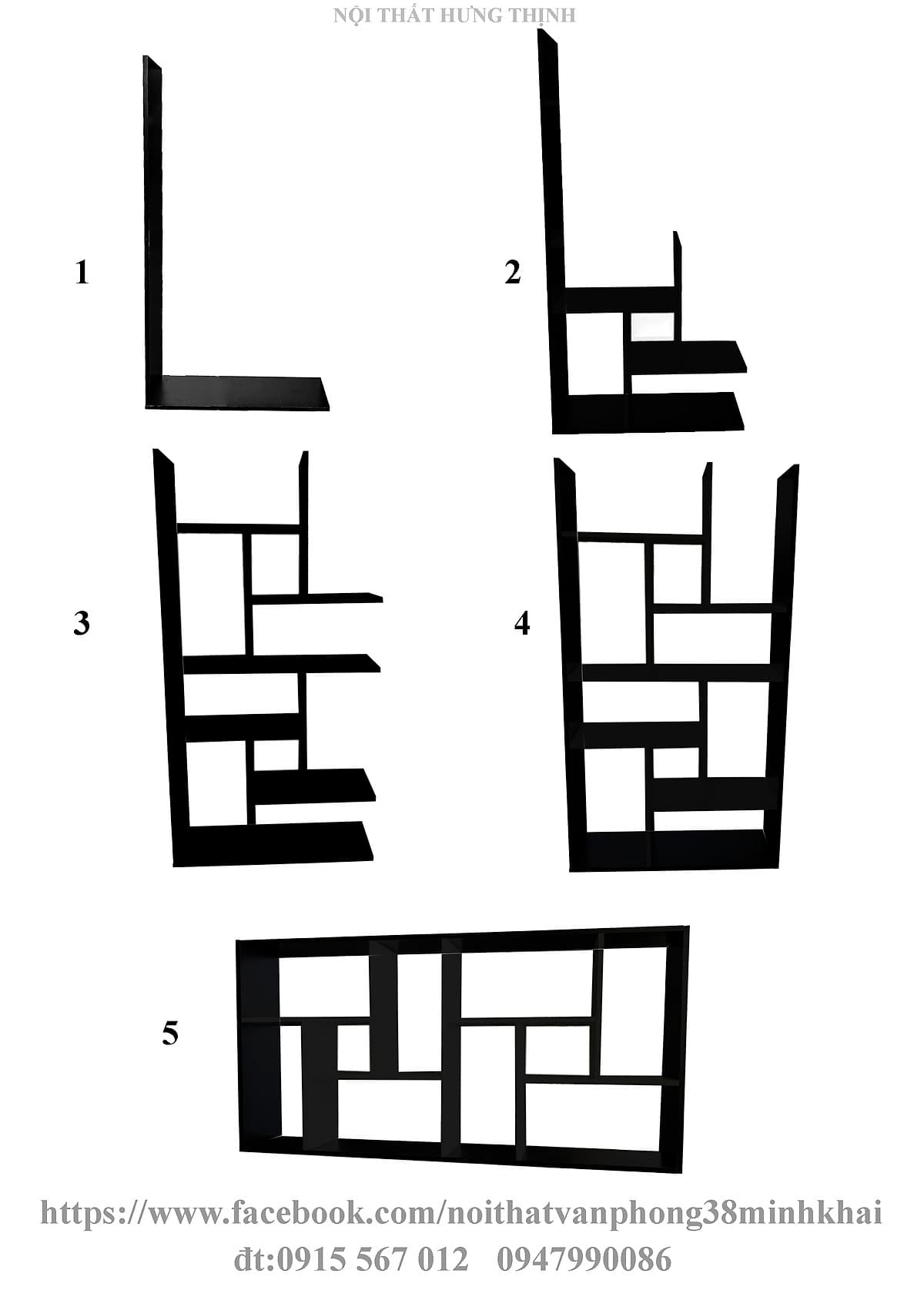 Kệ Sách gỗ CN nhiều ngăn (KS1001)
