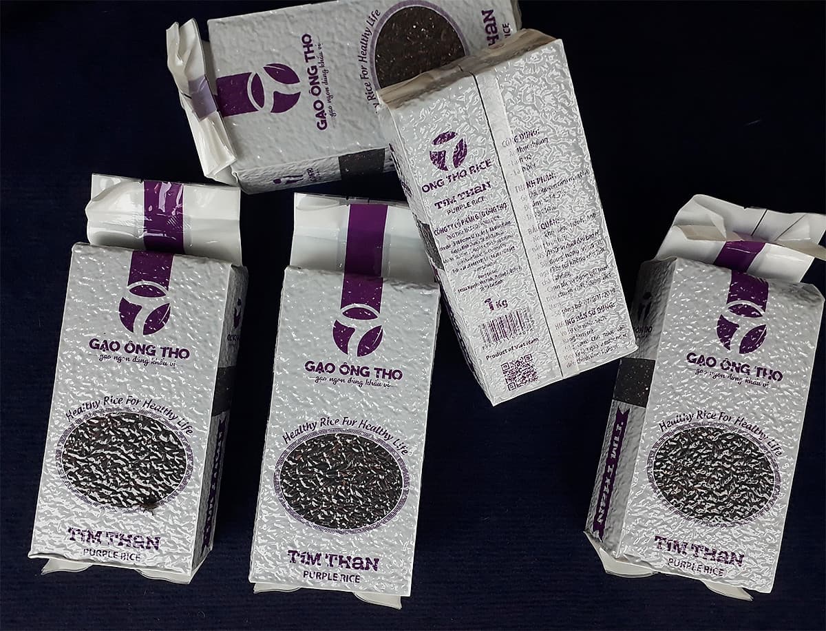 Gạo Lứt Tím Than Túi 1Kg - Gạo Ông Thọ - Thơm mềm dẻo, tốt cho sức khỏe