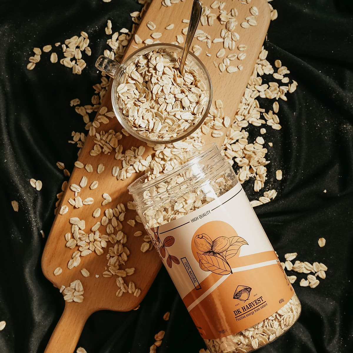 COMBO SIÊU TIẾT KIỆM - 2 Hũ Hạt Yến Mạch Cán Mỏng DK Harvest 450g